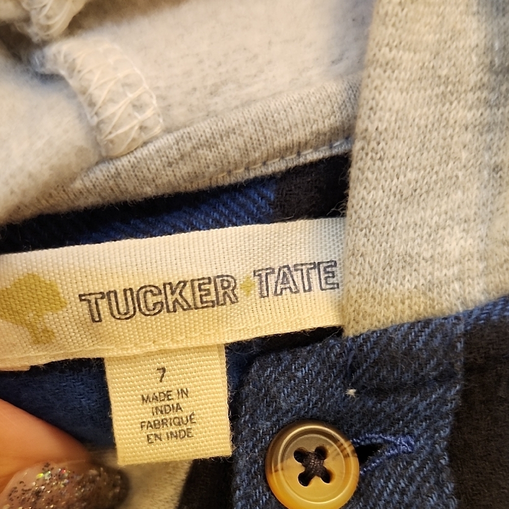 Tucker + Tate Blue and Black Plaid Button Down Shirt - Picture 3 of 6